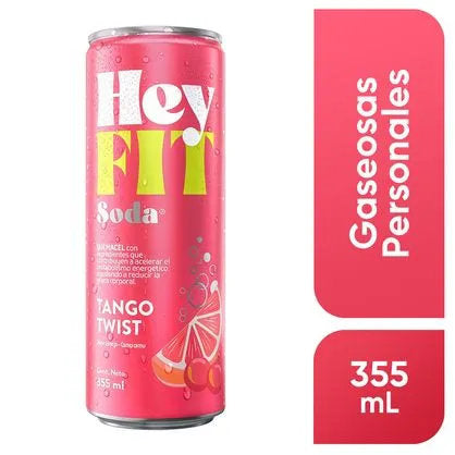 Bebida HEY FIT SODA TANGO TWIST LATA 355mL