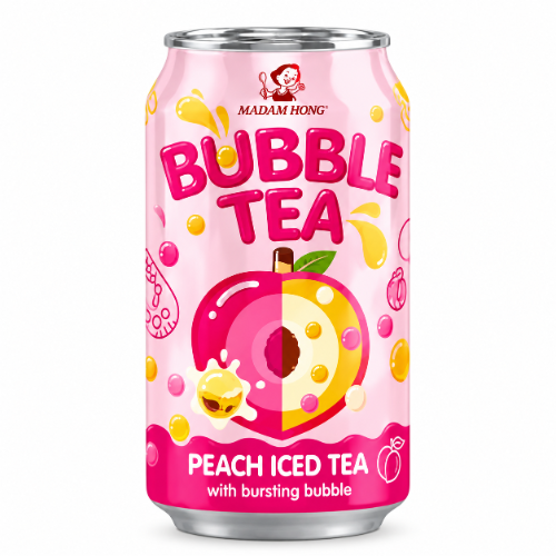 Bebida oriental BUBBLE TEA PEACH ICED MADAM HONG 320mL