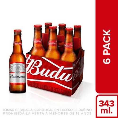 Cerveza BUDWEISER 343mL x6UND