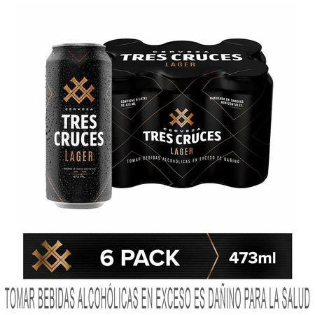 Cerveza TRES CRUCES LAGER 473mL x6UND