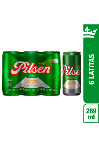 Cerveza PILSEN CALLAO LATA 269mL x6UND