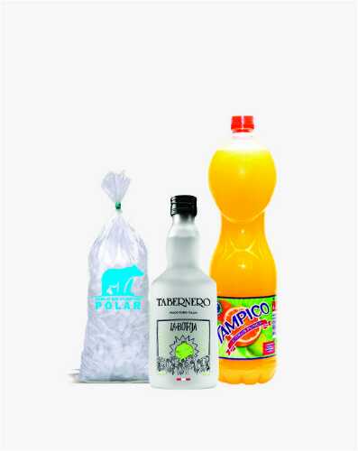 Combo Pisco TABERNERO LA BOTIJA700mL + TAMPICO 1.5L + Hielo 900g
