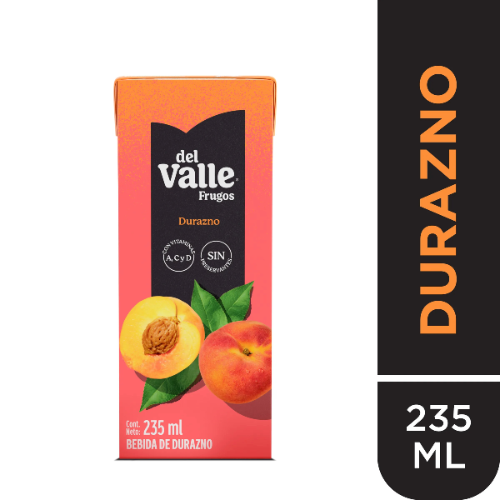Bebida FRUGOS DEL VALLE DURAZNO 235mL