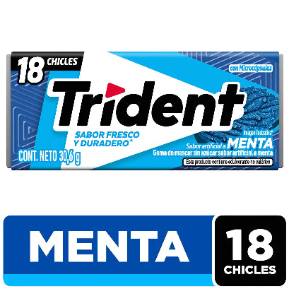 Goma de mascar TRIDENT BARRA MENTA 30.6g