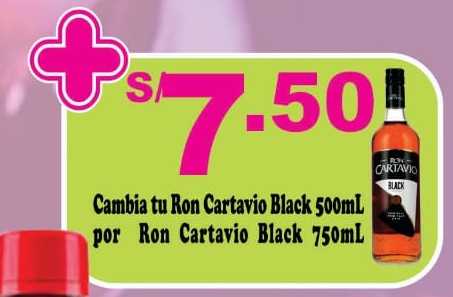 Combo 4 Ron Cartavio Black 750mL + Coca Cola 1.5L + Hielo 900g