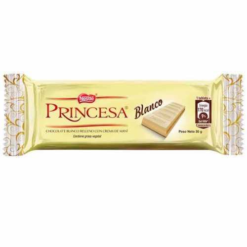 Chocolate PRINCESA BLANCO CON MANÍ 30g
