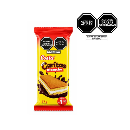 Bizcocho relleno CARITAS CHOCOLATE 47g
