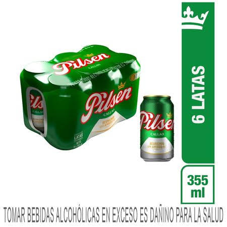 Cerveza PILSEN CALLAO LATA 355mL x6UND