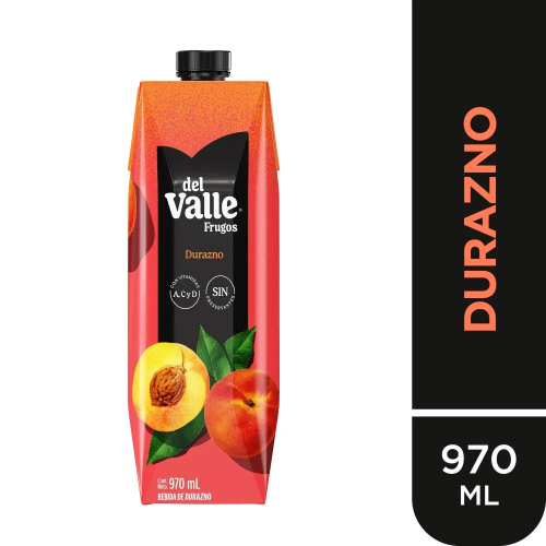 Bebida FRUGOS DEL VALLE DURAZNO CAJITA 970mL