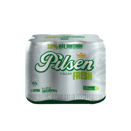 Cerveza PILSEN FRESH LATA 473mL x6UND