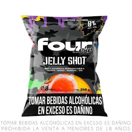 Jelly shot  FOUR LOKO SABORES 31g x1UND