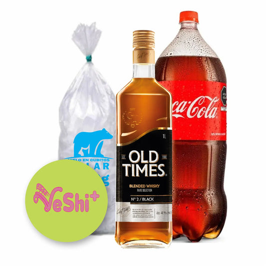 Combo Whisky OLD T. BLACK 750mL + COCA COLA 3L + Hielo 900g