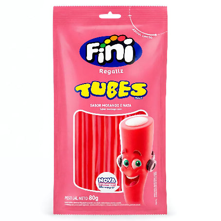 Gomitas TUBES FRESA Y NATA FINI 80g