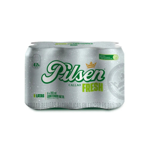 Cerveza PILSEN FRESH LATA 355mL x6UND