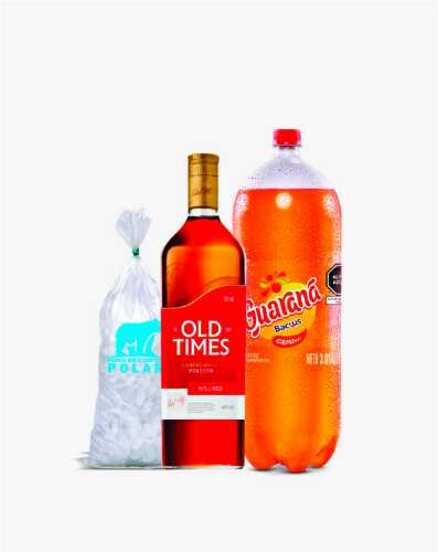 Combo Whisky OLD TIMES RED 750mL + GUARANA 3L + Hielo 900g
