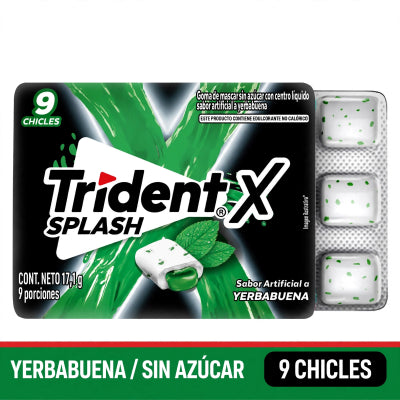 Goma de mascar TRIDENT X SPLASH YERBABUENA 17.1g