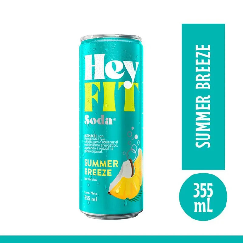 Bebida HEY FIT SODA SUMMER BREEZE LATA 355mL