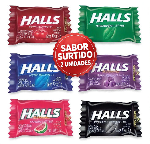 Caramelo HALLS SURTIDO 3g x2UND